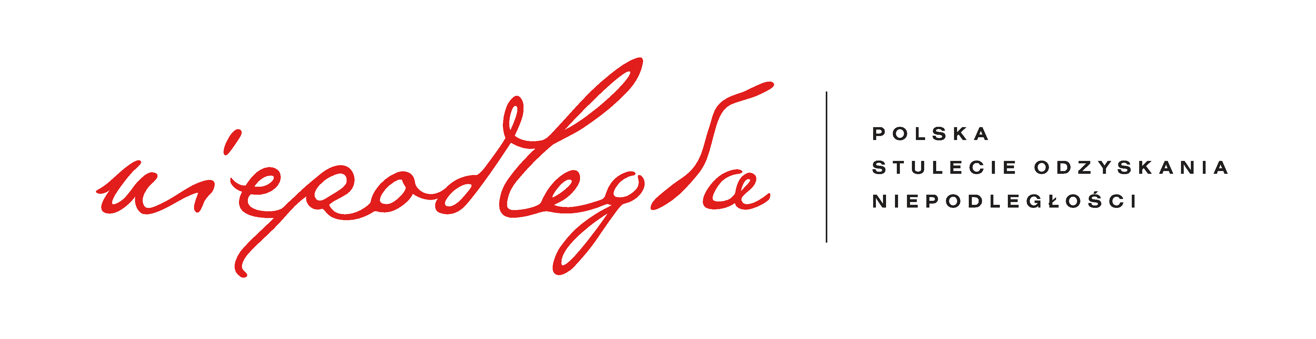 Logo programu: Na prostokątnym białym tle czerwony napis niepodległa, nakreślony odręcznym pismem Józefa Piłsudskiego. Litery małe, krągłe, lekko pochylone w prawo. Litery d oraz l złączone u góry ozdobną pętelką. Po prawej czarna, cienka, pionowa kreska, za nią czarny napis drobnym drukiem w trzech poziomych rzędach: Polska, poniżej - stulecie odzyskania, poniżej - niepodległości.
